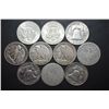 Image 2 : US Silver Half Dollars $5 Face Value; Various Dates, Conditions & Mint Marks; Lot of 10; EST. $125-1