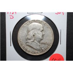 1954-D US Ben Franklin Half Dollar; EST. $15-20