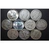 Image 1 : US Silver Half Dollars $5 Face Value; Various Dates, Conditions & Mint Marks; Lot of 10; EST. $125-1
