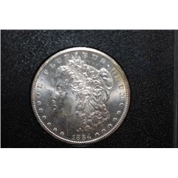 1884-CC US Silver Morgan $1 In Display Case & Box; GSA; UNC; EST. $200-225