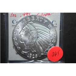 Golden State Mint Silver Round  1929 Indian Chief $5 Gold Type ; .999 Fine Silver 1 Oz.; EST. $35-40