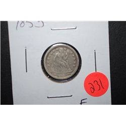 1853 US Seated Liberty One Dime With Arrows; F; EST. $20-30