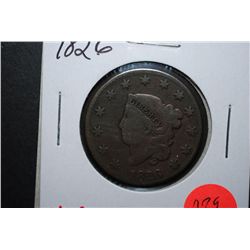 1826 US Large One Cent; VG8; EST. $30-50