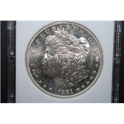 1881-S US Silver Morgan $1; MCPCG Graded MS63 DPL; EST. $45-55