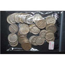 US Silver Dimes $5 Face Value; Various Dates, Conditions & Mint Marks; Lot of 50; EST. $125-150