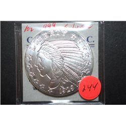 Golden State Mint Silver Round  1929 Indian Chief $5 Gold Type ; .999 Fine Silver 1 Oz.; EST. $35-40