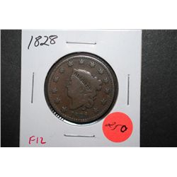 1828 US Large One Cent; F12; EST. $35-75