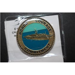Department Of The Navy United States Of America Military Coin; Honor Courage Commitment; EST. $5-10