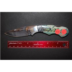 North American Hunting Club Collectible Folding Pocket Knife Signature Series With Flying Duck Scene