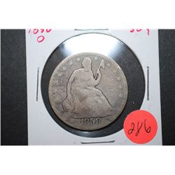 1858-O US Seated Liberty Half Dollar; EST. $15-20