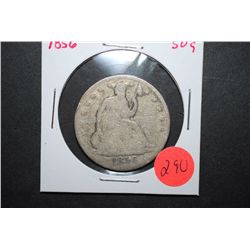 1856 US Seated Liberty Half Dollar; EST. $15-20