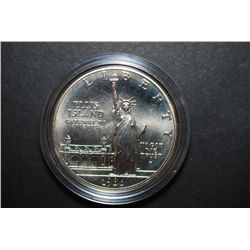 1986-P US Liberty Ellis Island Commemorative Silver Half Dollar In Display Box; UNC; .900 Fine .86 O