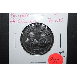 Knights Of Columbus Collectible "Saints" Token; St. Frances Cabrini, St. Elizabeth Seton, Blessed Lu