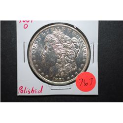 1881-O US Silver Morgan $1; Polished; EST. $35-45