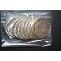 US Silver Kennedy Half Dollar $5 Face Value; Various Dates, Conditions & Mint Marks; 40% Silver; Lot