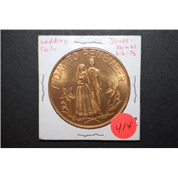 1976 Jones-Jacobs Eternal Good Luck Wedding Coin; A Day To Remember; EST. $5-10