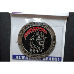 United States Air Force 321st Training Squadron Predators Military Challenge Coin; First In Training