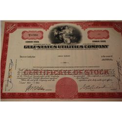 Gulf States Utilities Co. Stock Certificate Dated 1968; EST. $5-10