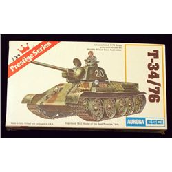 Aurora ESCI - 1/72 Scale T 34 / 76 Military Vehicl Unbuilt Model Kit in Original Packaging. Comes as