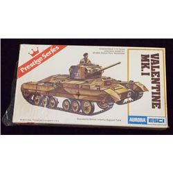 Aurora ESCI - 1/72 Scale Valentine Mk. 1 Tank Mili Unbuilt Model Kit in Original Packaging. Comes as