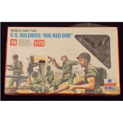 ESCI ERTL - 1/72 Scale WWII U.S. Soldiers "Big Red Scale Model Figures in Original Packaging. Comes 