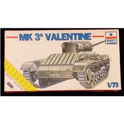 ESCI ERTL - 1/72 Scale British Mark 3 Valentine Ta Unbuilt Model Kit in Original Packaging. Comes as