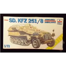 ESCI ERTL - 1/72 Scale SD. KFZ 251/8 Armored Ambul Unbuilt Model Kit in Original Packaging. Comes as