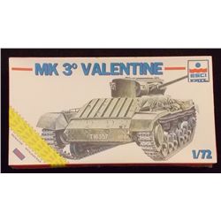 ESCI ERTL - 1/72 Scale British Mark 3 Valentine Ta Unbuilt Model Kit in Original Packaging. Comes as