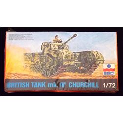 ESCI 1/72 Scale British Tank Mk. IV Churchill Unbuilt Model Kit in Original Packaging. Comes as show