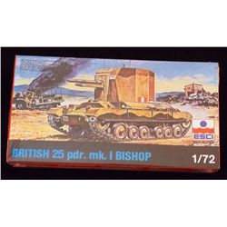 ESCI 1/72 Scale British 25 pdr. Mk. 1 Bishop Unbuilt Model Kit in Original Packaging. Comes as shown