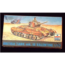 ESCI 1/72 Scale British Tank Mk. III Valentine Unbuilt Model Kit in Original Packaging. Comes as sho
