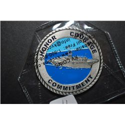 Department Of The Navy United States Of America Military Challenge Coin; Honor Courage Commitment; E