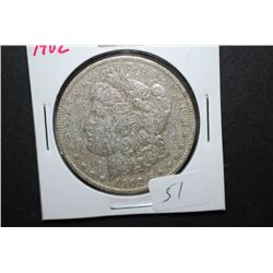 1902 US Silver Morgan $1; EST. $35-45