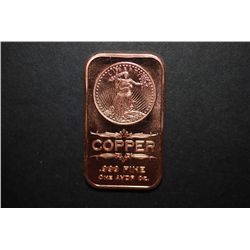 2012 Copper Ingot; .999 Fine Copper 1 Oz.; EST. $5-10
