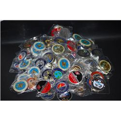Military Challenge Coin; Various Dates, Bases, People, Etc.; Lot of 100; EST. $400-600