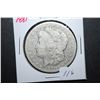 Image 1 : 1881 US Silver Morgan $1; EST. $35-45