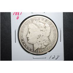 1887-O US Silver Morgan $1; EST. $35-45