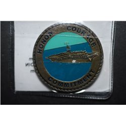 Department Of The Navy United States Of America Military Challenge Coin; Honor Courage Commitment; E
