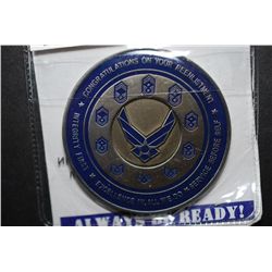 Congratulations On Your Reenlistment Military Coin; Integrity First Excellence In All We Do Service 