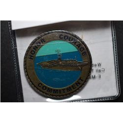 Department Of The Navy United States Of America Military Challenge Coin; Honor Courage Commitment; E