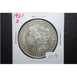 1921-D US Silver Morgan $1; EST. $35-45