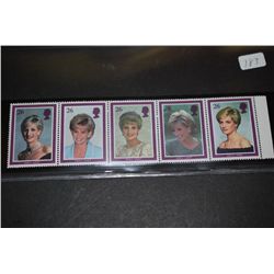 England/Great Britain Diana Princess Of Wales Postal Stamps; Lot of 5; EST. $10-20
