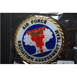 Air Force Radiation Assessment Team Military Challenge Coin; Admit Nothing Deny Everything Demand Pr