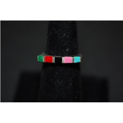 Sterling Silver Ring Size 7 With Multi-Colored Gemstones; .925 Silver; EST. $10-20