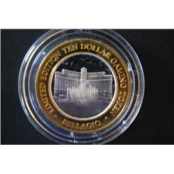 Bellagio Las Vegas NV Limited Edition Two-Tone $10 Gaming Token; .999 Fine Silver; EST. $20-30