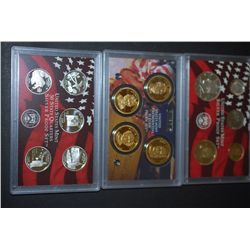 2008-S US Mint Silver Proof Set, US Mint Silver State Quarter Proof Set & US Mint Presidential $1 Pr