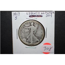 1917-S US Walking Liberty Half Dollar; EST. $15-25