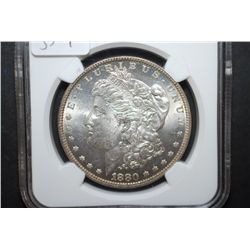1880-O US Silver Morgan $1 8/7 Top-100; NGC Graded MS62 VAM-6A Ear & Gouge; EST. $150-200