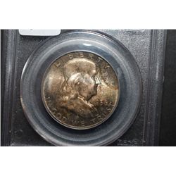 1956 US Ben Franklin Half Dollar; PCGS Graded MS65FBL; EST. $75-100
