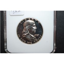 1957 US Ben Franklin Half Dollar; NGC Graded PF65 Cameo; EST. $50-75